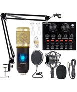 Podcast Equipment Bundle: Bm-800 Mic Kit With Live Sound Card, Metal, Go... - $50.95