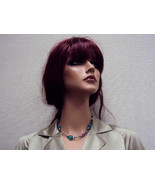Handmade Art Glass Bead Choker ~ Calypso Studios ~ Teal &amp; Purple ~ #1405... - $7.79