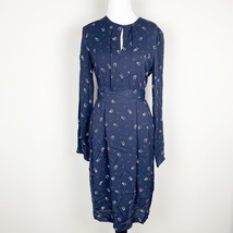 Noa Noa Womens Dress Blue Size 34 Small Long Sleeve Belted Round Neck - $419.93 MXN