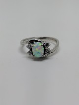 Sterling Silver 925 White Opal CZ Ring Size 6 - £15.81 GBP