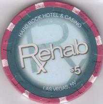 $5 HARD ROCK HOTEL Las Vegas REHAB 2010 Casino Chip - £7.92 GBP