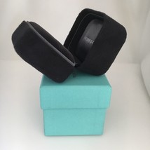 Tiffany Ring Gift Storage Box Blue Black Suede Leather Presentation Storage - £63.14 GBP
