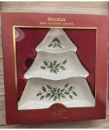 Lenox  Vintage Lenox Holiday Tree Divided Server 9&quot; long Brand NEW in Box - £25.59 GBP