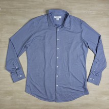 Mizzen + Main Shirt Mens XL Trim Fit Blue Check Performance Stretch Butt... - $744.62 MXN