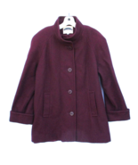 Mark Reed Mid Length Coat Women’s 12 Petite Burgundy Red Made in USA Vin... - £28.52 GBP