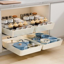 2 Pack Pull Out Drawers For Cabinets, Adhesive Slide Out Pantry Drawers Organize - $62.99