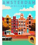 1950&#39;s - Amsterdam Holland - Travel Advertising Poster - £26.37 GBP