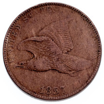1857 Flying Eagle 1C VF Condition, XF in Wear, Ding on Reverse - £45.69 GBP