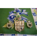 SALE! Vintage Coro Royal Crest Brooch and Earrings Set Silvertone Shield... - £11.98 GBP
