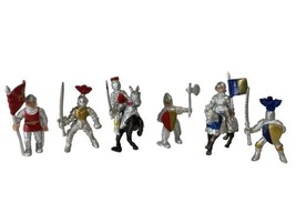 Safari Ltd Medieval Mini Figures King, Knights &amp; War Horse Lot of 8 Toys EUC - £7.55 GBP