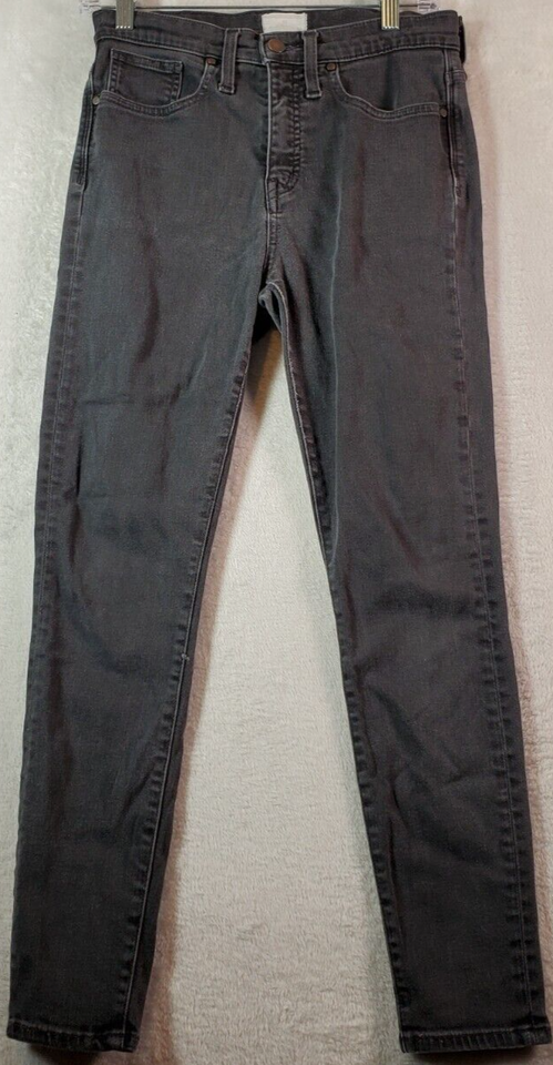 Caslon Jeans Womens 28 Faded Black Denim Cotton Flat Front Skinny Leg Po... - $14.87