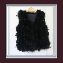 Many Petal Ostrich Hair Feather Fur Vests Vouge Fashion Furs Worn w/ Everything