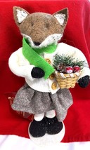 Christmas Tabletop Decor Plush Foxy Lady w Basket of Decorations 10.5&quot; T... - $277.80 MXN