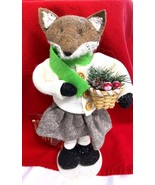 Christmas Tabletop Decor Plush Foxy Lady w Basket of Decorations 10.5&quot; T... - $277.80 MXN