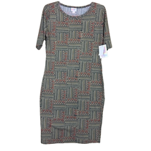LuLaRoe Womens Julia Bodycon Dress Size Medium Aztec Geometric Print Str... - $29.69