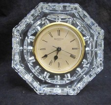 Waterford Crystal Octagonal Desk Clock 5&quot; Large Gold Face Home Table Dec... - £39.46 GBP