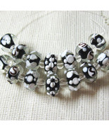 Black and White Lampwork Glass Beads 14mm, 7 beads - €5,42 EUR