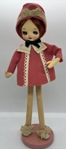 Vintage 14” Mod Dakin Dream Doll 1960s Red Hair Pink Coat &amp; Hat Lace Posable - £58.39 GBP