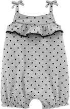 Carter's Baby Girl 6 Months Polka Dot Romper Heather/Dots - $14.83