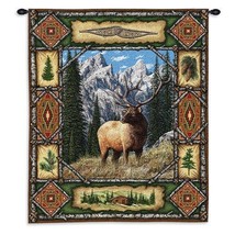 26x34 ELK Buck Lodge Wildlife Tapestry Wall Hanging - £65.54 GBP