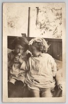 RPPC All The Cuteness Little Girls Shares Her Treat Real Photo Postcard Q25 - $12.95