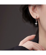 S925 Silver Star Huggie Hoop Earrings - £7.74 GBP