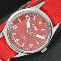 Vintage Oris Winding Swiss Mens Refurbished Wrist Red Watch 558b-a296724-6 - £15.96 GBP