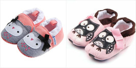 NWT Baby Girls Owl Soft Sole Crib Shoes Booties 0-6 M 6-12 M 12-18 M - £3.17 GBP