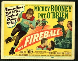 Fireball 11&quot;x14&quot; Lobby Card #1 Mickey Rooney Pat O&#39;Brien Roller Derby - £36.25 GBP