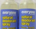 2x EO Everyone Natural Deodorant Spray Lemon + Lavender 4 Oz. Each  - £20.00 GBP
