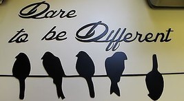 Dare To Be Different Birds On A Wire - Metal Wall Art - Black Sizes Vary - £35.09 GBP