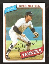 New York Yankees Graig Nettles 1980 Topps Baseball Card # 710 Em/Nm - £0.59 GBP