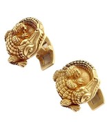Rare! Vintage Kieselstein Cord 18k Yellow Gold Coiled Alligator Cufflink... - $101,241.43 MXN