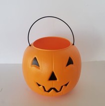 Halloween Jack-O-Lantern Pumpkin Treat Bucket Blow Mold General Foam Plastic USA - £9.45 GBP