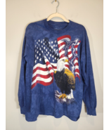 Vintage The Mountain L/S Patriotic T Tee Shirt American Eagle USA Flag M... - €12,23 EUR