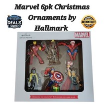 Hallmark Marvel 6 Ornament Set Captain America Ironman Spiderman Thor Panther - £49.57 GBP