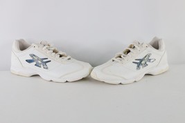 Vintage 90s Asics Womens Size 11 Distressed Leather Sneakers Shoes White - £60.51 GBP