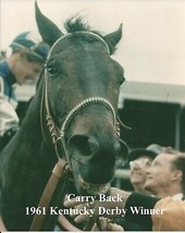 1961 - CARRY BACK - Kentucky Derby Winner - Color Close Up - 8&quot; x 10&quot; - £15.80 GBP