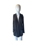 Coutelle Black Ribbed Open Front Cardigan Sweater Women’s Medium - $35.83 CAD