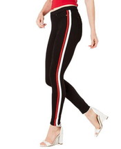 HUE Womens Racer Stripe Original Denim Leggings size X-Small Color Black - $44.00