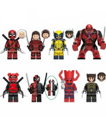 8Pcs Deadpool &amp; Wolverine Minifigure Pandapool Venompool Galactuspool Mi... - $18.59