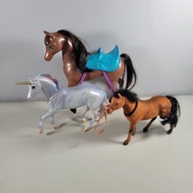 Toy Horse Lot of 3 Barbie Horse Unicorn and Bobblehead Felt Horse - £15.70 GBP