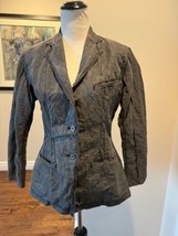 Issey Miyake Crinkled Cotton Blend Steel Gray Jacket SZ M Japan Vintage - $247.50