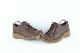 Vtg Dr Martens Mens 7 Womens 8 Goth Grunge Chunky Platform Leather Shoes Brown - £93.37 GBP