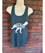 Mama Dinosaur Tank Top Small Racerback Shirt Mamasaurus Heart Stretch Bl... - $9.50