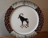 Penzo Zimbabwe Handmade Large Plate 12½&quot; Painted Sable Antelope  - $19.99