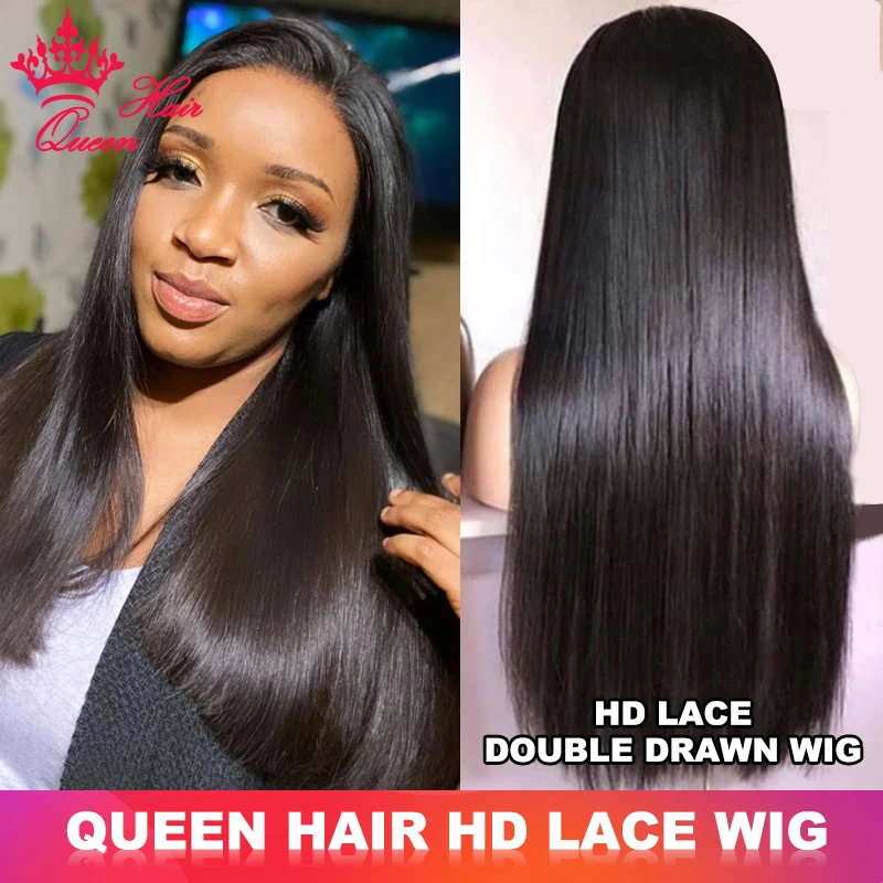 Queen Hair Double Drawn Real HD Lace Front Wigs Bone Straight Raw Virgin Human - £192.67 GBP+