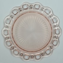 Anchor Hocking Lace Edge Pink Pattern Luncheon Plate Depression Glass glassware - £12.93 GBP