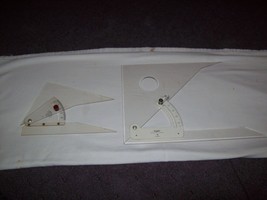 2 Vintage Adjustable Protractor Triangles - Post 1588 &amp; Tacro Germany 44... - $11.87