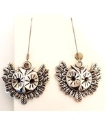 silver tone owl bird earrings, animal earrings, long dangles handmade je... - £3.98 GBP